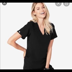Figs Flores Peplum Scrub Top - Small